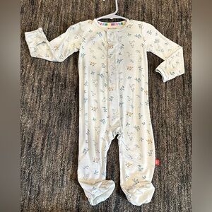 EUC - Magnetic Me Blue Woodsy Tale Modal Footie. Size 3-6 M.